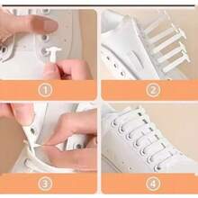 16 Pieces/Set Of Silicone Shoelaces, Elastic Shoelaces Suitable For Sports Shoes, Casual Shoes, And Athletic Shoes, Easy And Convenient For Daily Wear In Summer