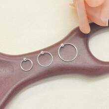 1pc 6mm/8mm/10mm 925 Sterling Silver Hypoallergenic Nose Ring, 2.0mm Ball Nose Piercing Hoop, Women Jewelry