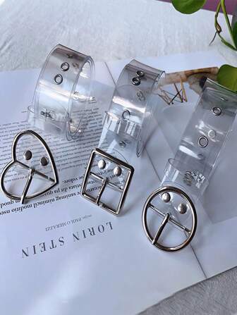 Cinturón transparente con forma de corazón, de moda y lindo, para damas en el Día de San Valentín, verano, escuela, otoño, Halloween