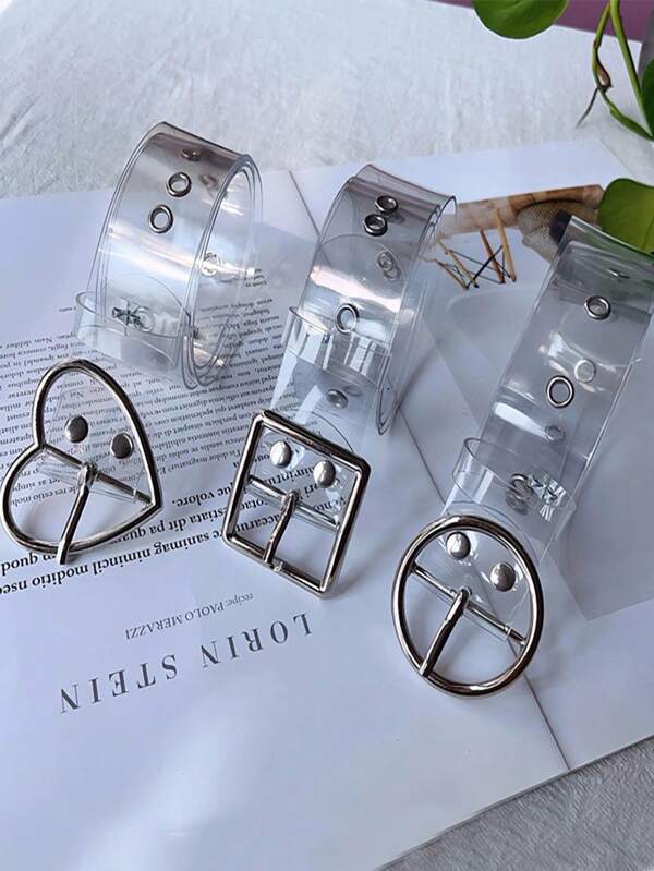 Fashionable Transparent PVC Square Versatile Belt For Women