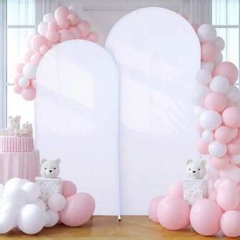 1 Piece, White Stretch Polyester Wedding Arch Multi-Functional Bow Curtain Cover, Suitable For Weddings, Engagements, Birthdays, Anniversaries, Bachelorette Parties, Graduation Ceremonies, Perfect For Indoor And Outdoor Use