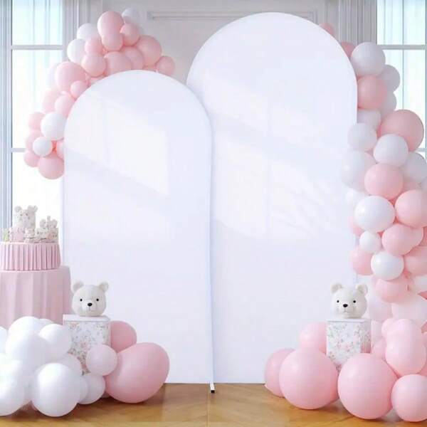 1 Piece, White Stretch Polyester Wedding Arch Multi-Functional Bow Curtain Cover, Suitable For Weddings, Engagements, Birthdays, Anniversaries, Bachelorette Parties, Graduation Ceremonies, Perfect For Indoor And Outdoor Use