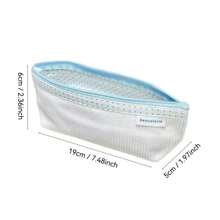 可爱灯芯绒笔袋创意波点内衬便携式收纳袋多功能文具收纳袋学生用品 - 彩色 - 查看 9