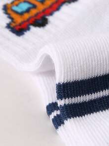 1/5/10/20 de perechi de șosete respirabile până la gleznă pentru băieți, la modă, cu imprimeu de animale și mașini, desene animate, șosete sport casual versatile, potrivite pentru purtare zilnică, ieșiri și întoarcerea la școală, stiluri și culori asortate