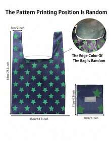 3/1pc Foldable Shopping Bag, Large Capacity, Foldable, Portable, Fashionable, Waterproof, Durable, Reusable Polyester Tote Bag, Unique Design, Large Capacity Shopping Bag, Suitable For Supermarket Shopping, Travel, Vegetable/Fruit/Furniture/Toy Storage, Display Storage Bag, Portable Storage Pouch, Reusable Polyester Shoulder Bag