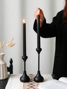 1 buc Suport de lumânare din lemn negru în formă de lacrimă, Suport minimalist pentru lumânări Wabi-Sabi și aromaterapie, Suport înalt romantic francez pentru lumânări, Potrivit pentru decorul casei, Suport de lumânări pentru sufragerie și sufragerie, Decor pentru evenimente și petreceri de nuntă, Cadou