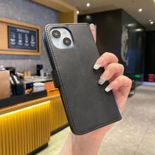 Flip Cover Case + Kickstand Case + High-Craftsmanship + Full Set Phone Case Compatible With Samsung S24U/S25U, Redmi Note 13 Pro/14 Pro; Faux Leather Case Compatible With Xiaomi Redmi Note 11/12/13/14 Pro Waterproof Shockproof Anti-Fall Scratch Resistant Full Cover - Black - View 4