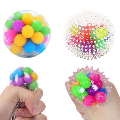 1/2/5/10/36pcs Squeeze Stress Relief Ball, Sensory Decompression Squeeze Ball - Colorful Soft Squeeze Toy - Brain Stimulating, Improving Mental Clarity And Focus Tool, Assorted Styles And Colors