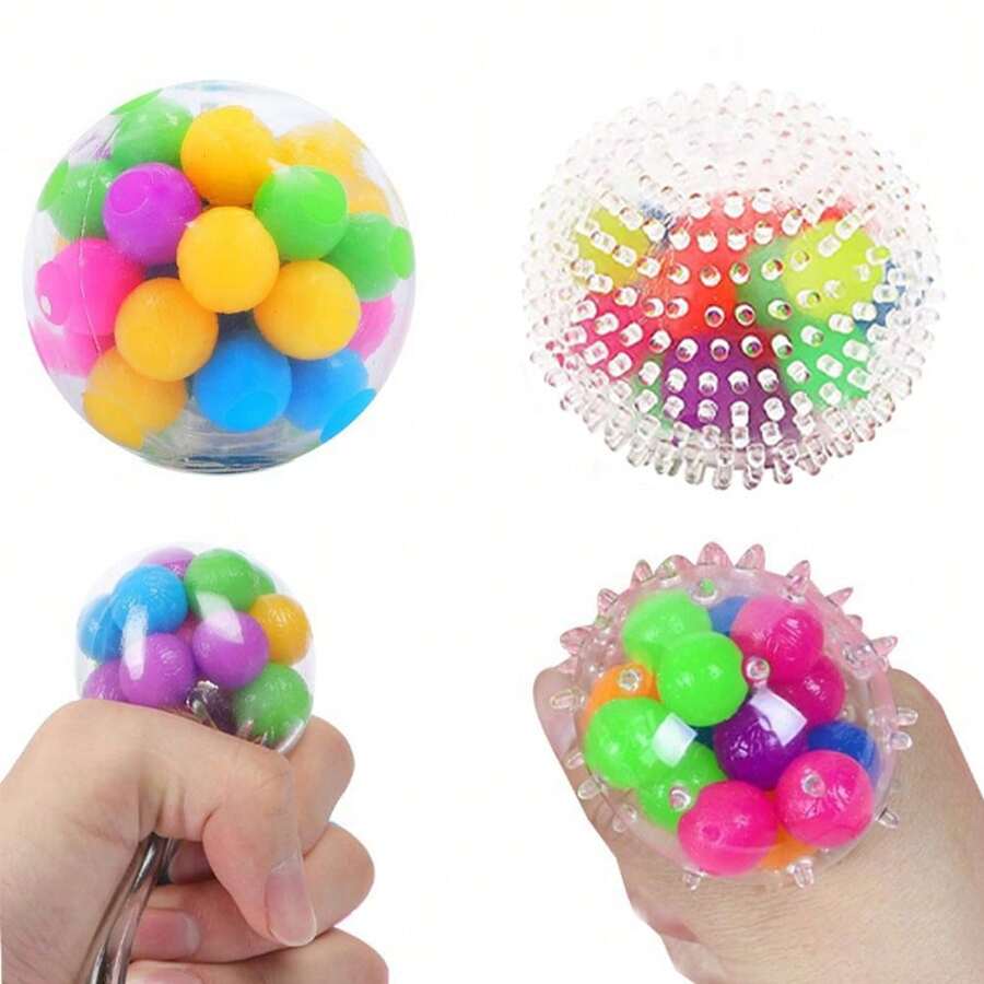 1/2/5/10/36 piezas Pelota de estrés de apretón, pelota de descompresión sensorial de apretón - Juguete de apretón suave y colorido - Herramienta estimulante del cerebro, que mejora la claridad mental y el enfoque, en estilos y colores surtidos
