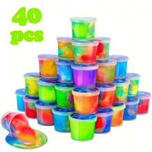 Galaxy Slime Kit For Girls Boys, 40 Pack Mini Slime Party Favors For Kids, Pretty Stretchy & Non-Sticky Slime Pack, Valentine Party Favors For Kids Goodie Bag Stuffers