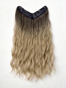 Peluca sintética de 24 pulgadas con ondas naturales en degradado en forma de V, de material resistente al calor, adecuada para mujeres, niñas, fiestas y uso diario - Multicolor - Ver 10