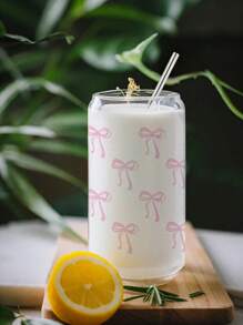 1pc Pink Water Bottle With Straw Cover, Reusable, Can-Shaped Tumbler For Iced Coffee, Juice, Milk, Perfect For Home, Office, And Restaurant Use, Family Dinners, Birthday Parties, Room Decor, Home Decor, Gift For Women, Mothers, Grandmothers, Family Members, Valentine's Day, Birthdays, Christmas, Festivals, Thanksgiving, Graduation, Bridesmaids And Weddings, Etc, Back To School Supplies