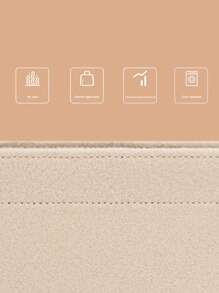 1 pieza Bolsa de inserción, organizador de maquillaje de fieltro, bolsa interna portátil moldeadora de bolsos - Beis - Ver 6