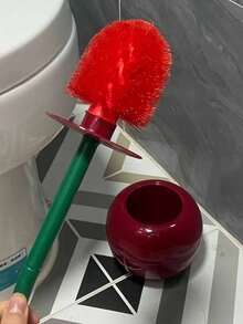 1 Set kreative Kirsche Toilettenbürste, einzigartige Toilettenbürste und Halterung