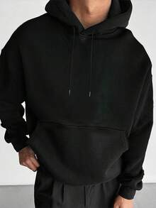 男士秋冬新款休闲创意文字卡通熊印花连帽卫衣，长袖上衣