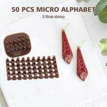 Buchstabenstempel für Ton - Töpferstempel für Ton mit doppeltem kleinen Buchstaben, auch als Keksstempel-Buchstaben & Ton-Buchstabenstempel verwendbar - Verschiedenfarbig - Übersicht 2