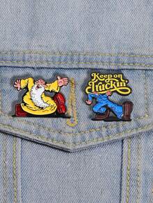 QIHOO 2pcs Proud Cat Lady Cat Brooch Creative Collar Badge Jewelry Gift For Cat Lovers - Multicolor - View 7