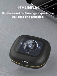 HYUNDAI 现代 HY-Q18PRO 智能蓝牙耳机，挂耳式，触摸屏，多功能，高品质音频，ANC 降噪，高清通话，长续航，防水，5.4 低延迟，音乐、游戏、运动，灵敏触控，兼容智能手机和电脑 - 黑色 - 查看 3