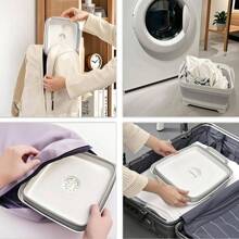 2.4 Gal9L Collapsible Dish Basin, Collapsible Kitchen Sink With Drain, Laundry Tub, Dish Tubs, Camping Sink Foldable, Kitchen Storage Tray For Camping, Vegetable Washing, RV Gray