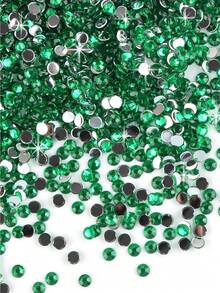 1000/2000/3000 件袋装树脂水钻，4 毫米绿色平底非热固水晶，适用于 DIY 工艺品、杯子、瓶子、玻璃杯、衣服、散装闪亮水晶、工艺装饰、情人节装饰
