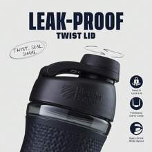 Botella mezcladora SportMixer BlenderBottle para batidos de proteínas y pre-entrenamiento, 20 onzas, negro