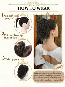 Curly Hair Ponytail Extension 12 Inch Claw Drawstring Ponytail Wig Pieces Brown With Caramel Blonde Highlights High Pony Tails Hair Extensions Synthetic Friendly Fiber For Women