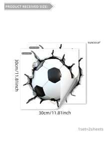 Adhesivo de pared con patrón de fútbol 3D, adhesivos, vinilo decorativo para decoración del hogar, artículos de decoración de primavera para renovar tu hogar, adhesivos de decoración de ramas