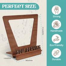 1pc 3D Retro Wooden Record Stand, Wooden Record Rack, Creative Gift, Record Player Accessory, Album & Record Display Shelf