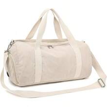 BLUBOON Bolsa de lona para niñas y niños, bonita bolsa de gimnasio con compartimento para zapatos y separación para objetos húmedos, impermeable, para deportes durante la noche - beige (Panuda Beige) - Ver 7