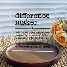 Centerpieces Difference Maker Office Decor - A Dedicated Individual Who Can Make A Big Impact Even With Just A Small Action Or Few Words. Ideal For Desk Decor, Boho Office Decor, And Room Decor Aesthetic. Also A Great Gift Option For Best Friend Gifts, Birthday Gifts For Women, And Anniversary Gifts. Perfect For Home Office, Living Room, And Bedroom Scenes. Suitable For Occasions Like Birthdays, Anniversaries, And General Gifting Moments. - Multicolor - View 10