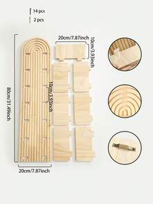 1pc Wooden Arch Top Wall Mounted Shelving Unit, Vertical Bar Design Decorative Display Rack, Modern Home Decor, Suitable For Living Room And Bedroom, Storage Shelf, Can Be Used To Display Decorations - Multicolor - View 10