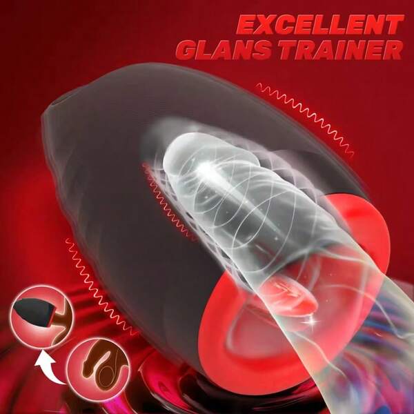 Automatic Heating Masturbator Cup With 10 Vibration Modes, Realistic Texture Penis Glans Trainer For Endurance Training, Male Sex Toys For Men