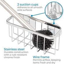 Stainless Steel Sink Sponge Holder With Suction Cup - Kitchen Bathroom Organization - 2.25 Inches Deep X 2.5 Inches Wide X 5.75 Inches High - 1-Piece Set - Polished - Perfect Gift For Homeowners - Bạc - Xem 4