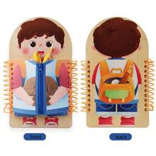 Bảng nhiều lớp cho trẻ em, bảng viết Montessori, giáo dục sớm, dây kéo nút, rèn luyện kỹ năng sống, đồ chơi cho bé mặc quần áo, dây kéo, giáo dục sớm, khai sáng - Nhiều màu - Xem 7