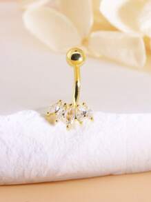 1個蝴蝶金肚臍環肚臍釘,身體穿刺珠寶