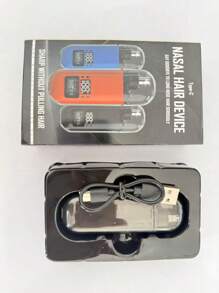 1 件男士精密充电式毛发修剪器 - 轻松修剪鼻毛、耳毛、眉毛和面部毛发，配备安全、无痛 USB 充电 - 时尚、一体式美容工具脱毛、面部脱毛、毛发修剪器、毛发修剪器、理发用品、理发、包、收纳袋、收纳盒、发夹、发饰