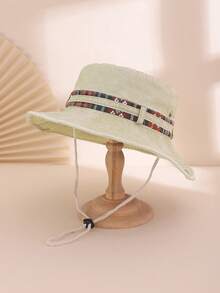 1pc Women's Colorful Embroidered Washed Windproof Large Brim Casual Boho Bucket Hat, Suitable For Outdoor, Hiking, Travel - Embroidery - View 20