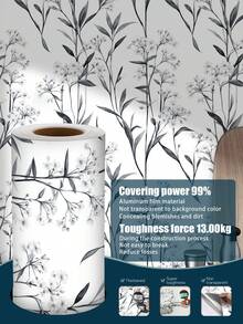 1 Cuộn Giấy dán tường họa tiết hoa mực đen trắng cổ điển 1m/3m/5m, Giấy dán tường có thể tháo rời và tự dính, Giấy dán tường vinyl dùng để trang trí nhà cửa tự làm, Giấy nền phòng, Phòng ngủ, Nhà bếp, Phòng khách, Phòng tắm, Tủ, Giấy dán tường đổi mới đồ nội thất, Miếng dán tường Trang trí phòng Trang trí tường Trang trí phòng khách - Nhiều màu - Xem 2