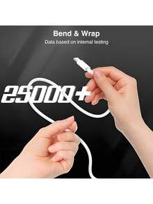 1Pc [6.6ft/2m, 10ft/3m]Car Carplay Fast Charger Cable Compatible With IPhone USB C To Lightning Cable Compatible With IPhone 14/13/12/11 Pro Max/Xs Max/ Xr/Xs/X/8/7 And More Fast Charging MFi Certified - White - View 7