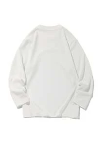 男士V领条纹针织衫，长袖T恤，针织面料，休闲风格，优雅复古风，V领亨利领设计，简约设计，细节之处尽显匠心 - 白色 - 查看 5