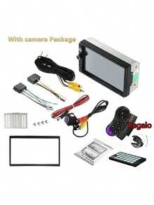 Estéreo Mirrorlink con pantalla táctil de 7 pulgadas HD Bluetooth, sistema de audio y video para auto, conectividad inteligente, sonido potente, compatible con smartphones, instalación fácil y moderna. - Negro - Ver 7