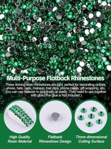 1000/2000/3000 件袋装树脂水钻，4 毫米绿色平底非热固水晶，适用于 DIY 工艺品、杯子、瓶子、玻璃杯、衣服、散装闪亮水晶、工艺装饰、情人节装饰