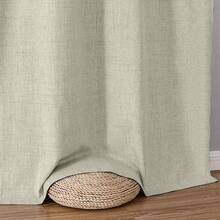 2Pcs Linen-Like Blackout Curtains, Grommet Top, Lightweight, Black Lining, Darkens Room, Protects Privacy, Machine Washable, Bohemian Farmhouse Style Home Window Decor, Quiet No-Glare Environment, Suitable For Bedroom, Living Room, Office