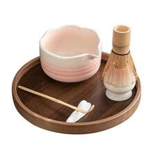 1件/4件/7件宋代抹茶碗、抹茶筅、抹茶勺、日式茶碗、搅拌器、茶筅、窑烧器具套装