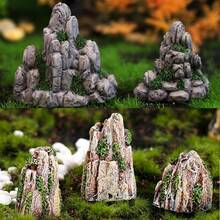 1pc Resin Miniature Rock Statue - Decorative Micro Landscape Sculpture For Glass Containers, Fairy Gardens, And Home Decor - Versatile Handmade Art For Living Rooms, Bedrooms, And All Room Types In Random Styles