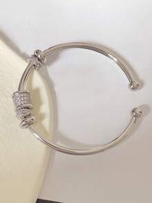 1piece Teen High-End Light Luxury Niche Bracelet With Adjustable Opening Design, Featuring A Slim Waist And Cool Style, As A Hand Jewelry Accessory - Multicolor - View 6