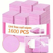 1600Pcs Lint-Free Nail Wipes, Dual-Use Eyelash Extension Glue Remover Pads, Soft Nonwoven No-Lint Cotton For Gel Polish Removal, Salon/Home Manicure Pedicure Tools, Absorbent Quick-Dry Lash Cleansing Wipes, Professional Nail Art & Lash Grafting Supplies