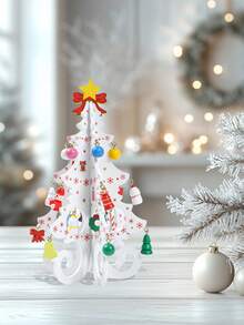 1 pièce Décoration de Noël blanche, ornement de décoration d'arbre de Noël en bois, décorations de Joyeux Noël pour la maison 2025, décorations de Noël pour la table de la maison, cadeaux de Noël, décorations de chambre de Noël, décorations de maison de Noël, cadeaux du Nouvel An, décorations du Nouvel An 2026