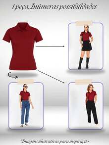 Women T-Shirts - 紅木色 - 查看 8