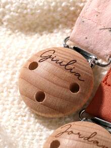 1 pieza Clip personalizado para chupete de bebé con estampado de lunares lindo, patrones personalizados para niños y niñas, clip universal para chupete de bebé - Multicolor - Ver 4